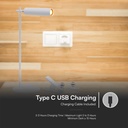 Lampada LED da Tavolo Magnetica 3W Ricaricabile con USB C Touch Dimmerabile 4000K Colore Bianco SKU-23041