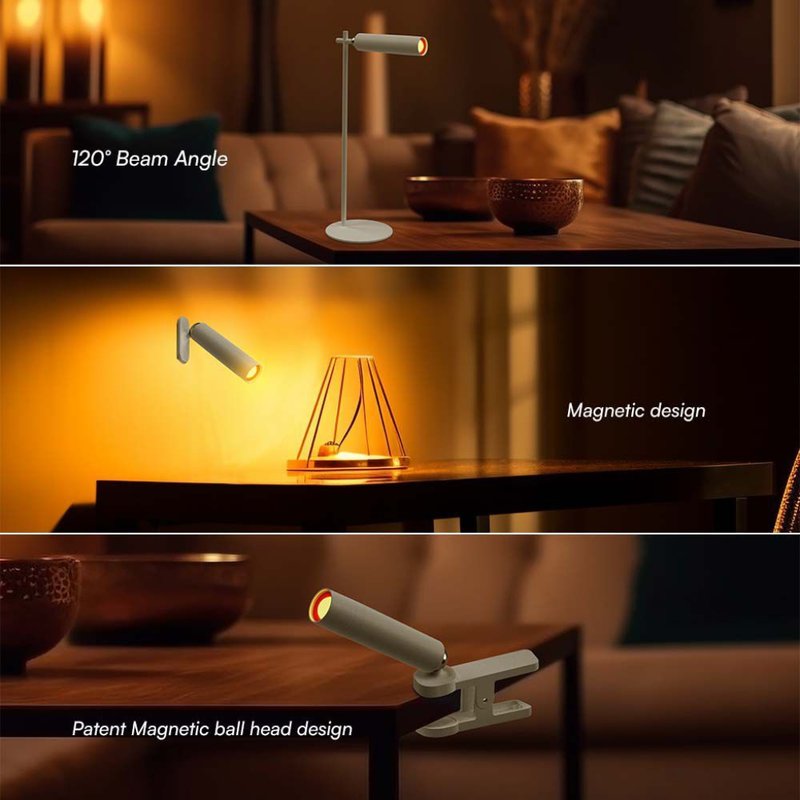 Lampada LED da Tavolo Magnetica 3W Ricaricabile con USB C Touch Dimmerabile 4000K Colore Bianco SKU-23041