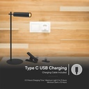 Lampada LED da Tavolo Magnetica 3W Ricaricabile con USB C Touch Dimmerabile 4000K Colore Nero SKU-23042