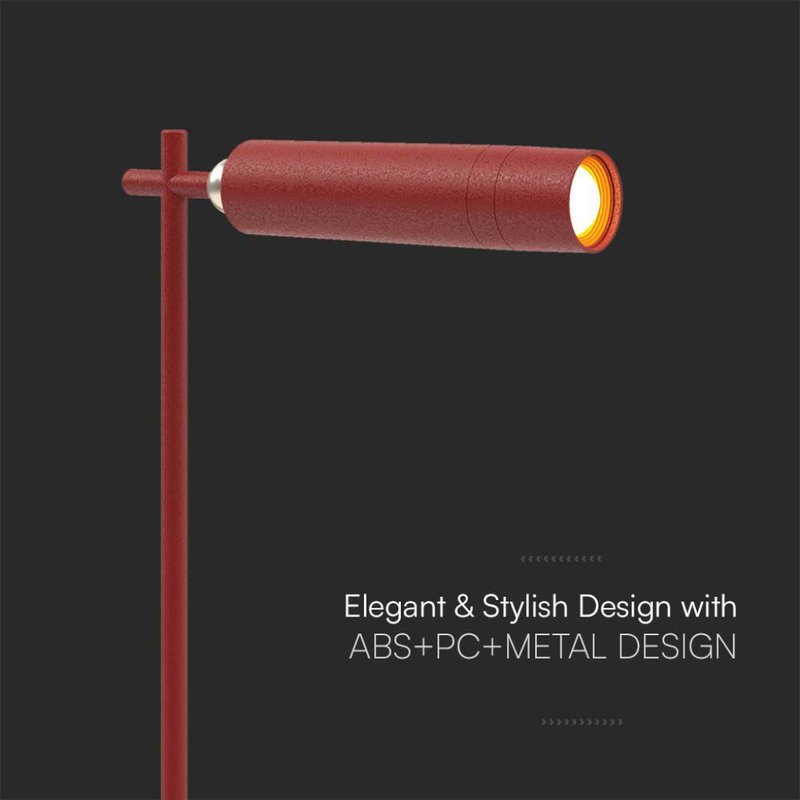 Lampada LED da Tavolo Magnetica 3W Ricaricabile con USB C Touch Dimmerabile 4000K Colore Rosso SKU-23043
