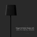 Lampada LED da Tavolo Magnetica 5W con Batteria Ricaricabile USB C Colore Nero Touch Dimmerabile 3in1 IP65 SKU-23413