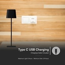Lampada LED da Tavolo Magnetica 5W con Batteria Ricaricabile USB C Colore Nero Touch Dimmerabile 3in1 IP65 SKU-23413