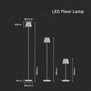 Piantana LED 4W Colore Bianco in Alluminio con Touch Dimmerabile Altezza regolabile 3in1 3000K IP54 SKU-7007