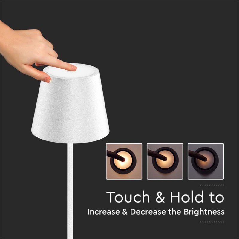 Piantana LED 4W Colore Bianco in Alluminio con Touch Dimmerabile Altezza regolabile 3in1 3000K IP54 SKU-7007