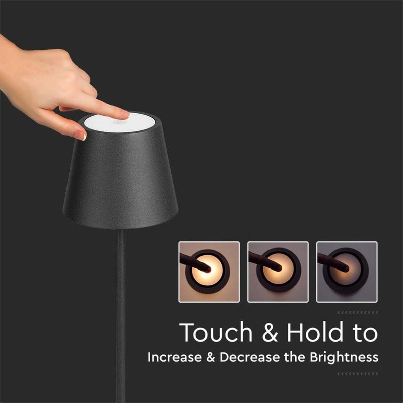 Piantana LED 4W Colore Nero in Alluminio con Touch Dimmerabile Altezza regolabile 3in1 3000K IP54 SKU-7009