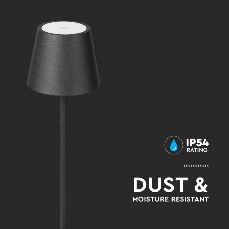 Piantana LED 4W Colore Nero in Alluminio con Touch Dimmerabile Altezza regolabile 3in1 3000K IP54 SKU-7009