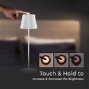 Lampada LED da Tavolo 2W Colore Bianco in Alluminio con caricatore Wireless e Touch Dimmerabile 3000K IP54 SKU-7651