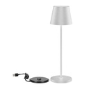 Lampada LED da Tavolo 2W Colore Bianco in Alluminio con caricatore Wireless e Touch Dimmerabile 3000K IP54 SKU-7651