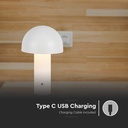 Lampada LED da Tavolo 3W con Batteria 1800mAh Ricaricabile USB C Colore Bianco in Metallo Touch Dimmerabile 3in1 SKU-7899