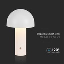 Lampada LED da Tavolo 3W con Batteria 1800mAh Ricaricabile USB C Colore Bianco in Metallo Touch Dimmerabile 3in1 SKU-7899