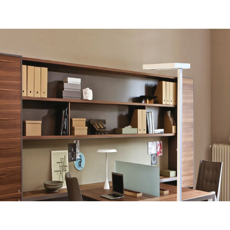 Piantana Lampada Led Da Terra Moderna Bianco Interruttore Rotella Corner Quadrato Dimmerabile 80W Alta 195cm SKU-8526