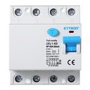 ETTROIT Interruttore Differenziale Puro 4P 40A 6kA 30mA 380V Salvavita Differenziale Occupa 4 Moduli DIN