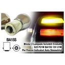 Blister 2 Lampade Invisibili Cromata S25 P21W BA15S 12V 21W Per Frecce Indicatori Auto Simmetrici
