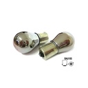 Blister 2 Lampade Invisibile Cromato S25 PY21W BAU15S 12V 21W Per Frecce Auto Arancione
