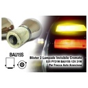 Blister 2 Lampade Invisibile Cromato S25 PY21W BAU15S 12V 21W Per Frecce Auto Arancione
