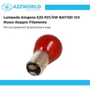 10 Pezzi Lampada Alogena S25 P21/5W BAY15D 12V 21/5W Rosso Doppio Filamento
