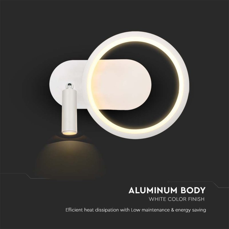 Applique Lampada LED da Muro 14W 250*100*180mm in Metallo Colore Bianco 3000K SKU-14983