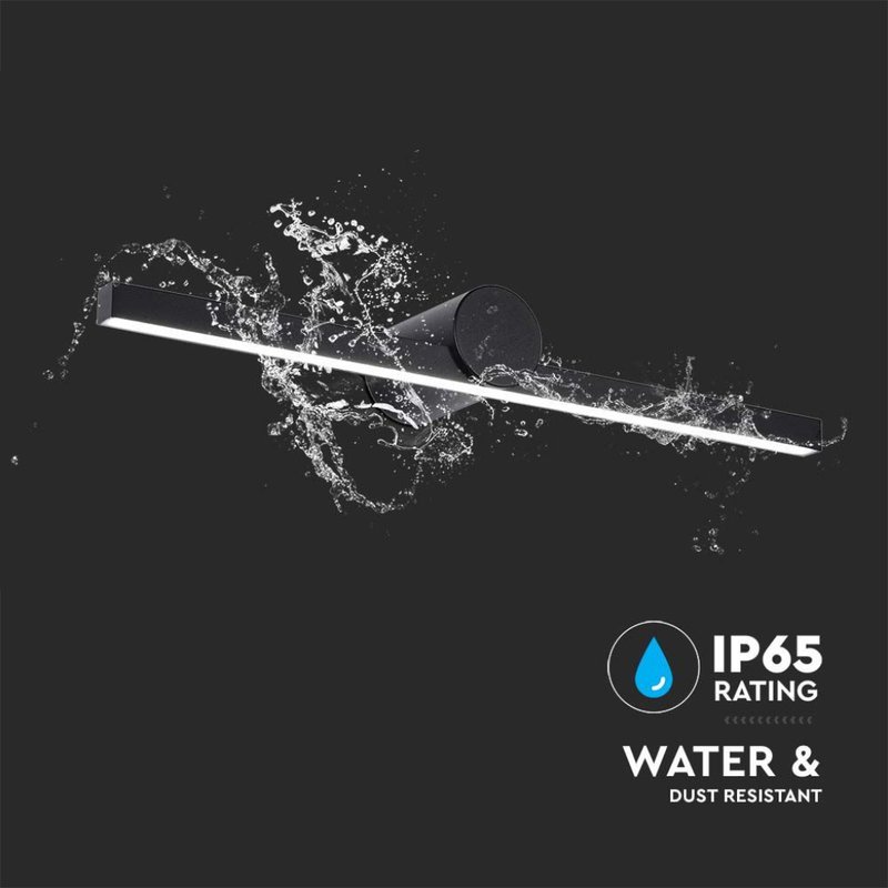 Lampada LED da Specchio Bagno 10W 1530LM Colore Nero 3000K 610X100X75mm IP65 SKU-405831