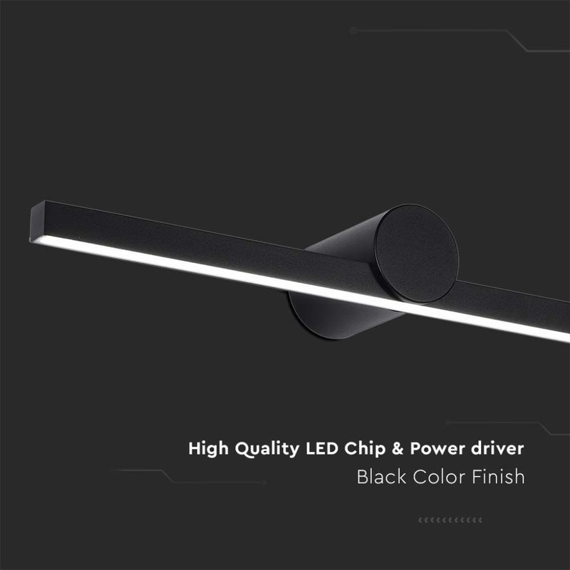 Lampada LED da Specchio Bagno 10W 1530LM Colore Nero 3000K 610X100X75mm IP65 SKU-405831