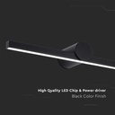 Lampada LED da Specchio Bagno 10W 1530LM Colore Nero 3000K 610X100X75mm IP65 SKU-405831