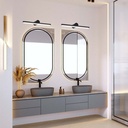 Lampada LED da Specchio Bagno 10W 1530LM Colore Nero 3000K 610X100X75mm IP65 SKU-405831