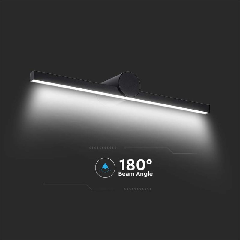 Lampada LED da Specchio Bagno 10W 1530LM Colore Nero 3000K 610X100X75mm IP65 SKU-405831