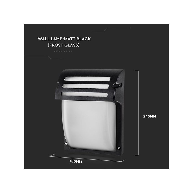 Applique Lampada Da Parete Giardino Esterno Attacco E27 Colore Nero Vetro Opale SKU-7076