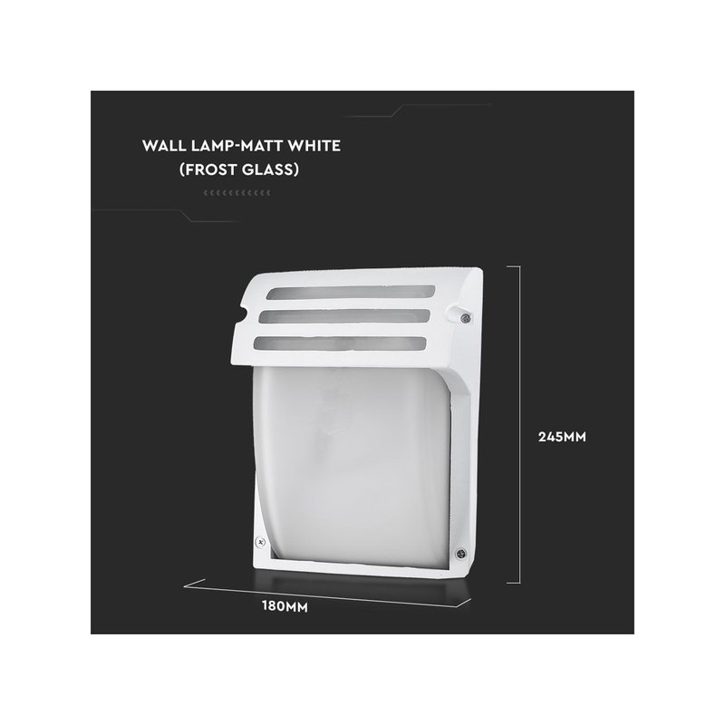 Applique Lampada Da Parete Giardino Esterno Attacco E27 Colore Bianco Vetro Opale SKU-7077