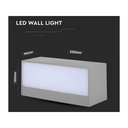 Applique Lampada LED da Muro Rettangolare 12W Doppio Fascio Luminoso Colore Grigio 3000K IP65 SKU-218242