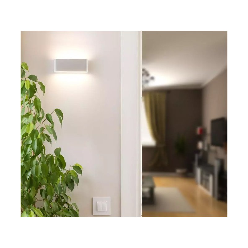 Applique Lampada LED da Muro Rettangolare 12W Doppio Fascio Luminoso Colore Grigio 3000K IP65 SKU-218242