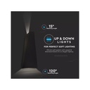 Applique Lampada LED da Muro Piramide 6W 3000K Carcassa Nera Doppio Fascio Luminoso Up-Down IP65 SKU-8297