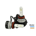 Kit Full Led Canbus H8 H11 30W Dual Color 6000K 3000K Doppio Colore Bianco Giallo Super Luminoso e Antinebbia 12V 24V 5000lm