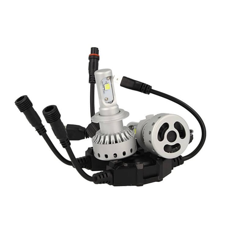 Kit Full Led Canbus H7 40W 5000 Lumens Dissipazione Con Ventilatore Ventola 12V 24V 2 Cree XHP 50 Lampada Corta Attacco Smontabile
