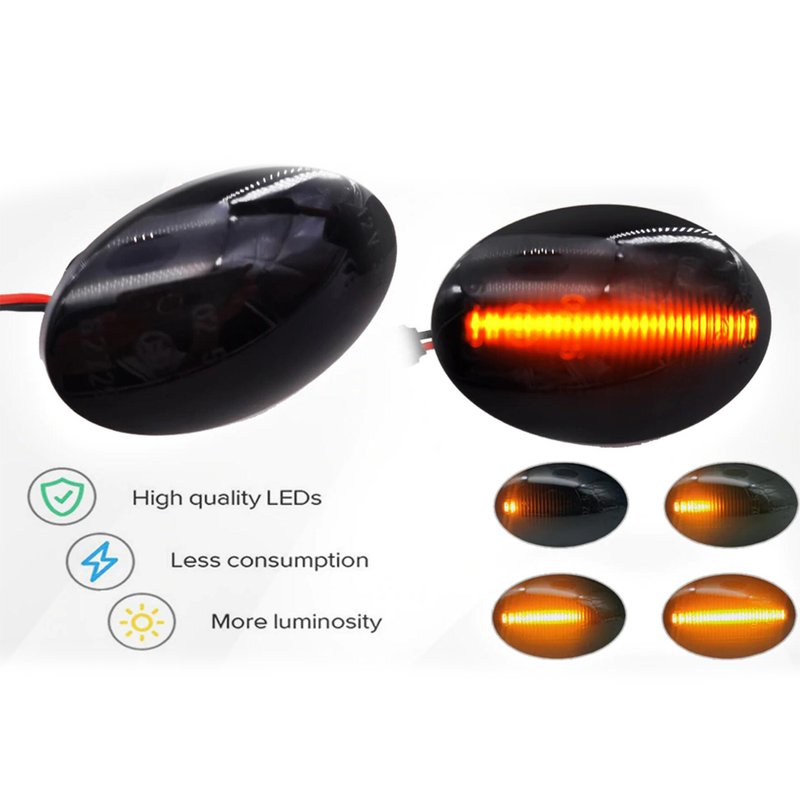 Kit Freccia Laterale a Led Side Marker Dinamica Lente Fume Opel Corsa C Combo Astra F Tigra Resistenza Inclusa