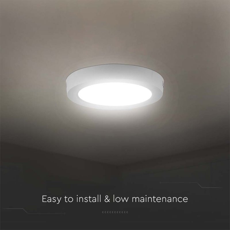 Plafoniera Pannello Led Slim Montaggio a Plafone Rotondo 12W 1200LM 000K SKU-7874