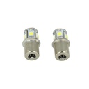 24V Lampada Led Canbus BA15S G18,5 R5W Colore Rosso Piedi Dritti 8 Smd 5050 Per Camion Bus Barca