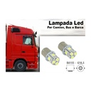 24V Lampada Led Canbus BA15S G18,5 R5W Colore Verde Piedi Dritti 8 Smd 5050 Per Camion Bus Barca