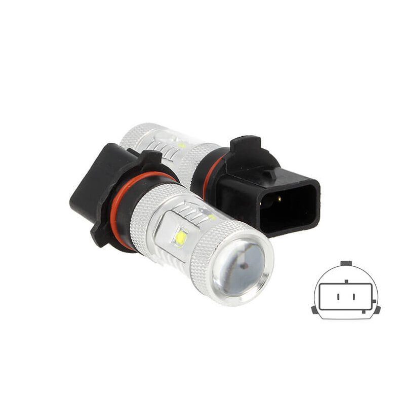 Lampada Led PSX26W H28W Canbus 50W 12V Bianco Per Luci Diurne Fendinebbia Frecce Audi A4 B8 Q5 Skoda 10 Led Cree Da 5W