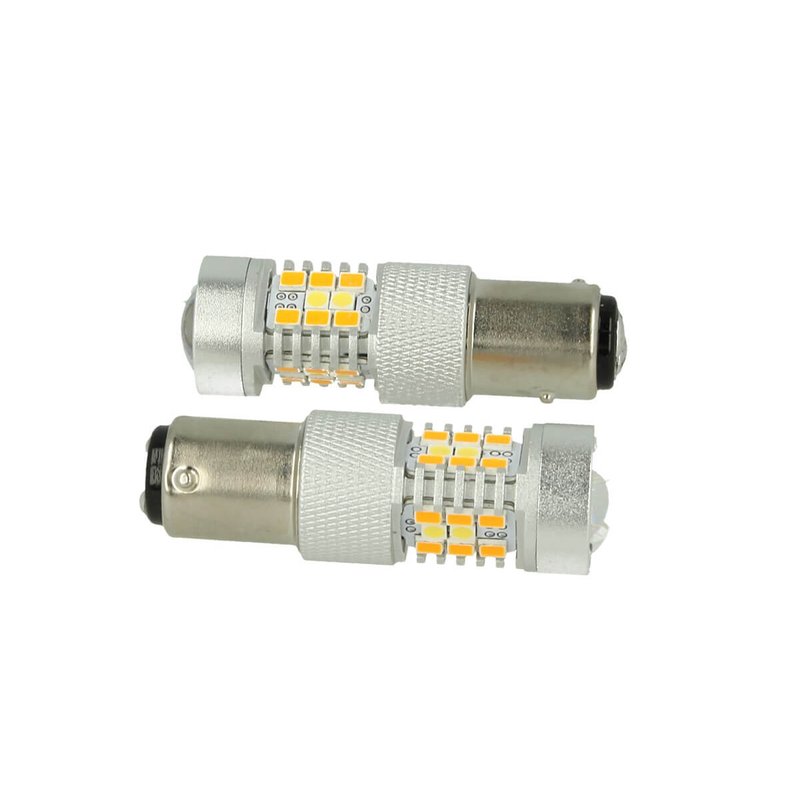 Lampada Led BAY15D 1157 12V P21/5W Dual Color Bianco + Arancione 28 Smd 2835 Frecce