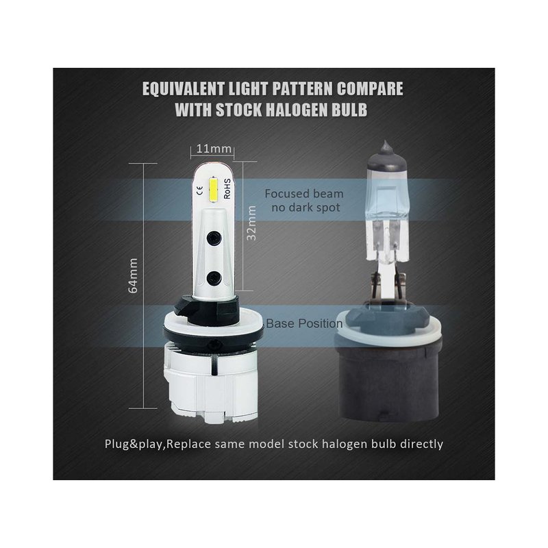 Lampada Led 881 12V 20W Fendinebbia IP65 Bianco 6000K 2000LM 360 Gradi Canbus Slim