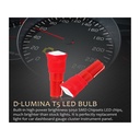 10 Lampadine Led T5 12V W1,2W Colore Rosso Con 1 Smd 5050 Luci Cruscotto Auto e Moto