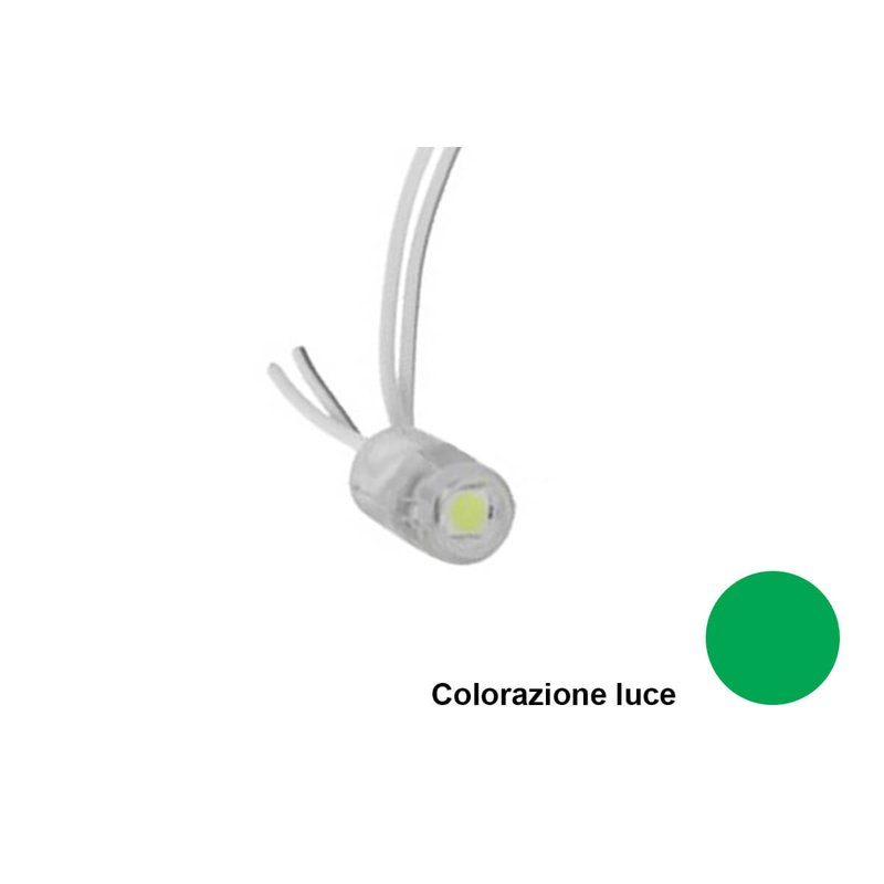 Modulo Bottone LED Da Incasso 1 SMD 5050 Colore Verde 12V IP68 120 Gradi SKU-5140