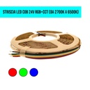MeanWell Bobina Striscia LED RGBCW COB910 24V, 18W/M, Dimmerabile PWM, Tagliabile ogni 3,85cm IP20, Luce RGB + CCT 2700K-6500K, CRI>90, CE, Durata 30000 Ore