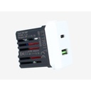 ETTROIT Modulo Presa Caricatore USB 2 Porte 3,1A USB-A + USB Type C Bianco Compatibile Con Bticino Matix