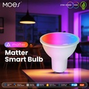 Lampadina Matter LED Wifi Smart Multicolore RGB Dimmerabile Lampada Faretto GU10 4,7W 400Lm App Compatibile con Amazon Alexa e Google Home