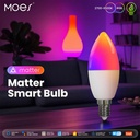Lampadina Matter LED Wifi Smart Multicolore RGB Dimmerabile E14 6W 470Lm App Compatibile con Amazon Alexa e Google Home
