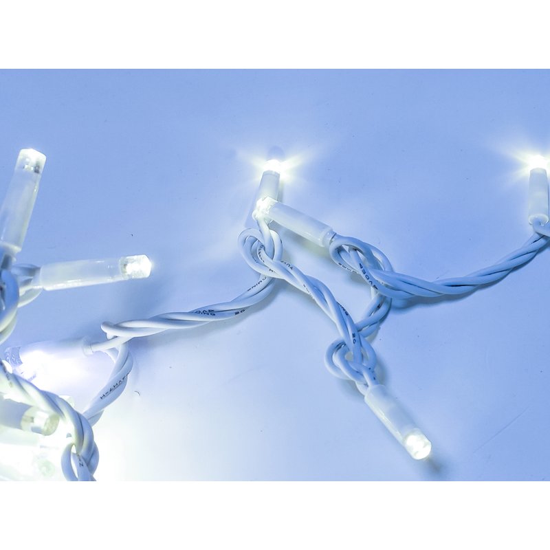 Tenda Luminosa Da Esterno Professionali 200 Luci 2M X 2M Colore Bianco Freddo Effetto Cascata 10 Tende IP65 Prolungabile