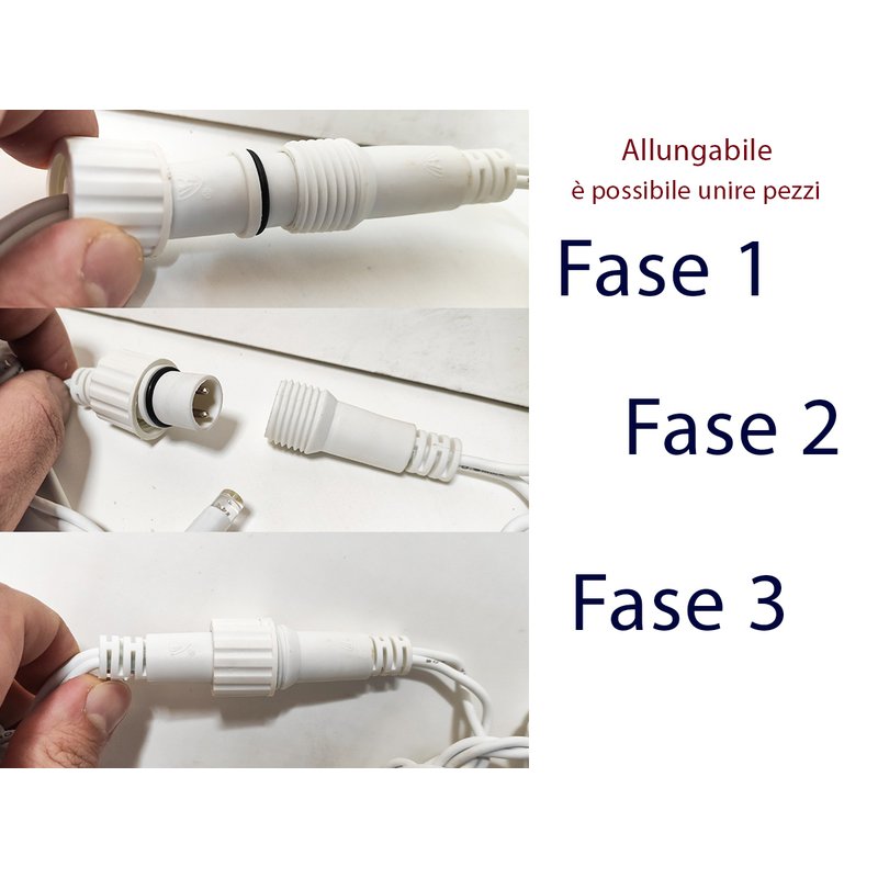 Tenda Luminosa Da Esterno Professionali 120 Luci 3M Colore Bianco Freddo Effetto Cascata Con 24 Tende IP65 Dinamica Bianco Caldo
