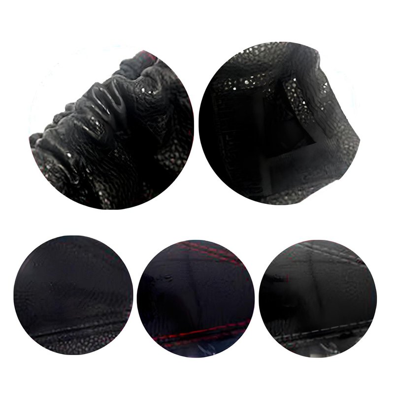 Cuffia Leva Cambio Universale in Pelle Nera con Cuciture Colorate per Cambio Manuale - 190x250 mm