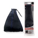 Cuffia Leva Cambio Universale in Pelle Nera con Cuciture Colorate per Cambio Manuale - 190x250 mm